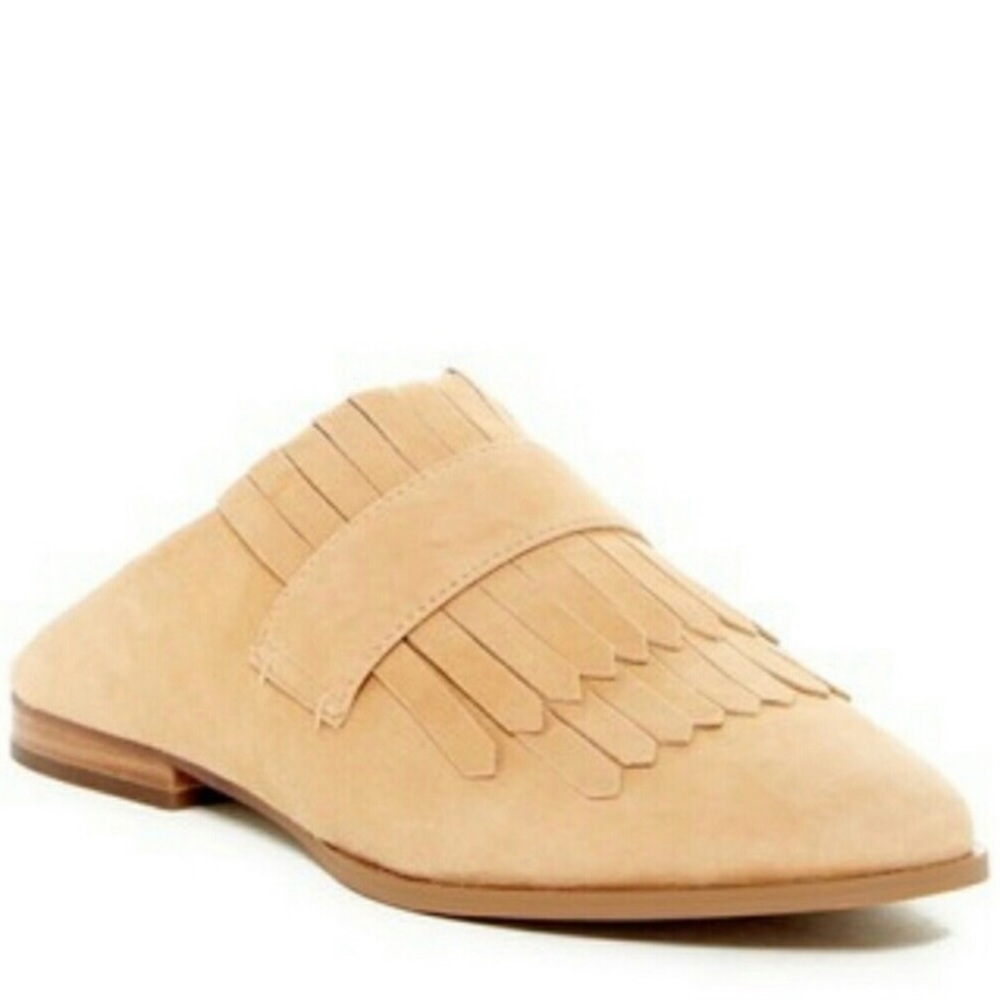 SOLD NWOT Steve Madden Tan Suede Fringe Mules